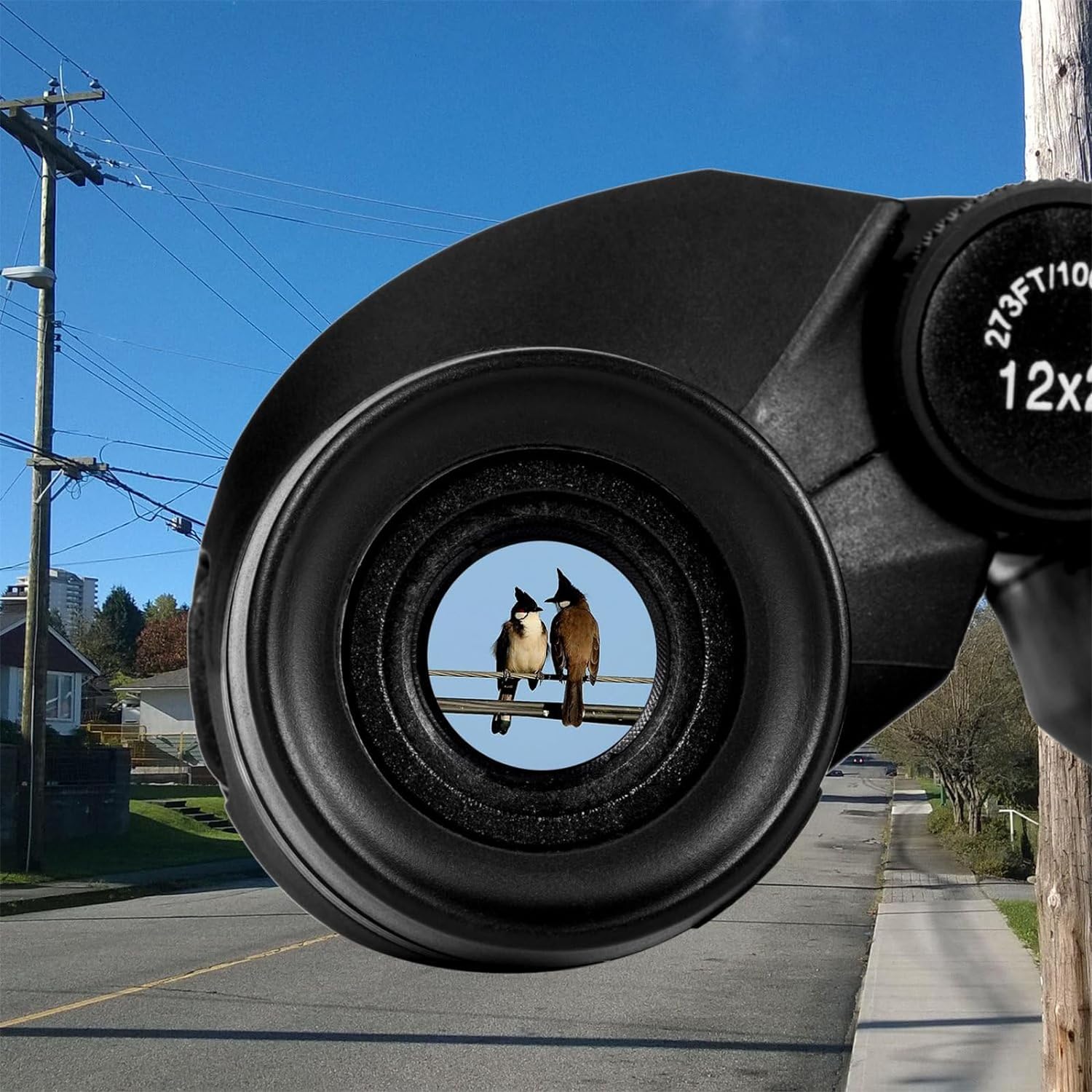 Occer 12x25 Compact Binoculars for Adults and Kids, Large Eyepiece Waterproof Binocular with Low Light Vision,High Powered Easy Focus Binoculars for Bird Watching,Outdoor Hunting,Travel,Sightseeing - Open Box