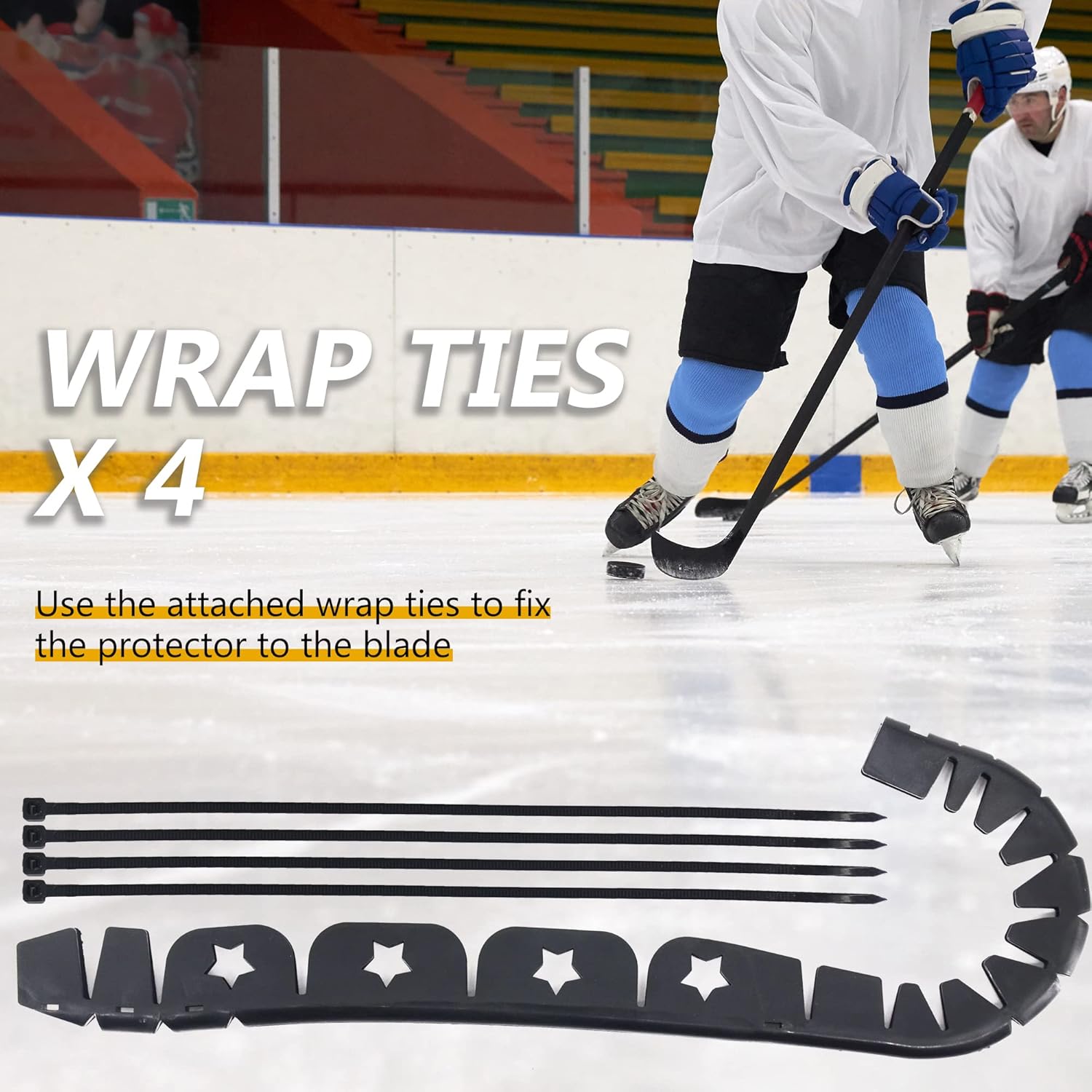 Ice Hockey Stick Protector Blade Wrap Guard Edge Cover for Off Ice Outdoor Hockey Training and Sport Practice Aid - Hockey Gifts, Accessories, Equipment, Gear for Kids or Adults（black-1pc) - Open Box