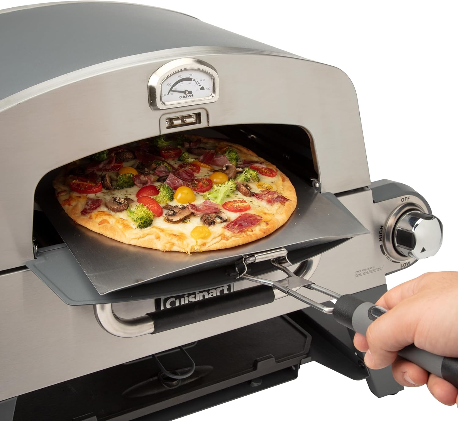 Cuisinart CGG-403 Pizza Oven 3-in-1 Grill, Griddle, Stainless Steel