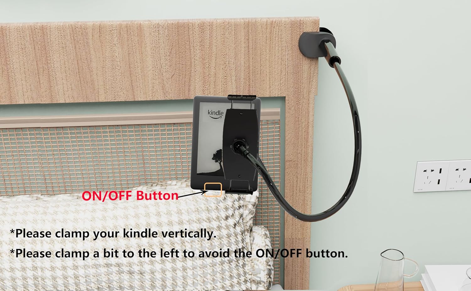 Tablet Stand Holder, Mount Holder Clip with Grip Flexible Long Arm Gooseneck Compatible with ipad iPhone/Nintendo Switch/Samsung Galaxy Tabs/Amazon Kindle Fire HD - Black - Open Box