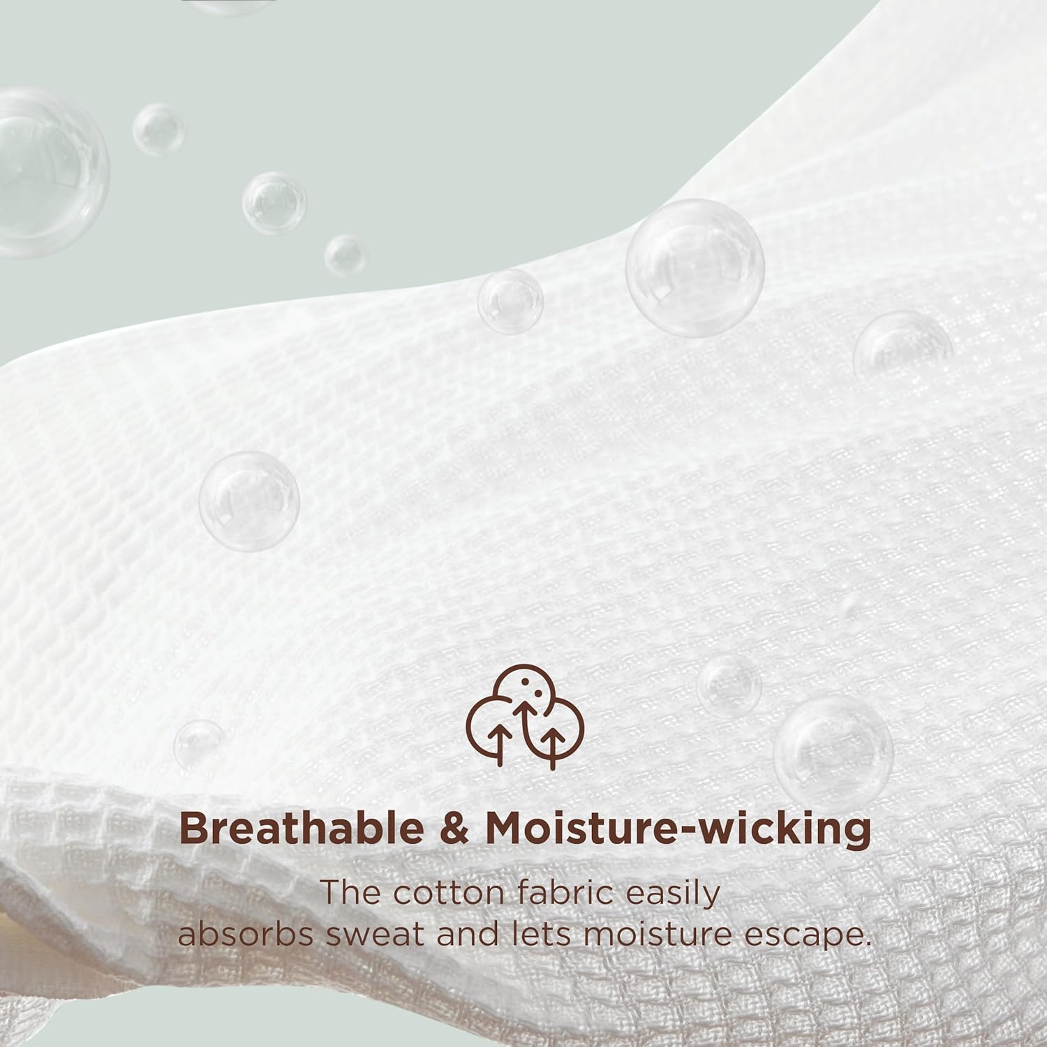 Bedsure Gentlesoft 100% Cotton Blanket Queen Size for Bed - Breathable and Soft, Thick Cozy Waffle Weave Christmas Blanket Gift for Women, White, 90x90 Inches