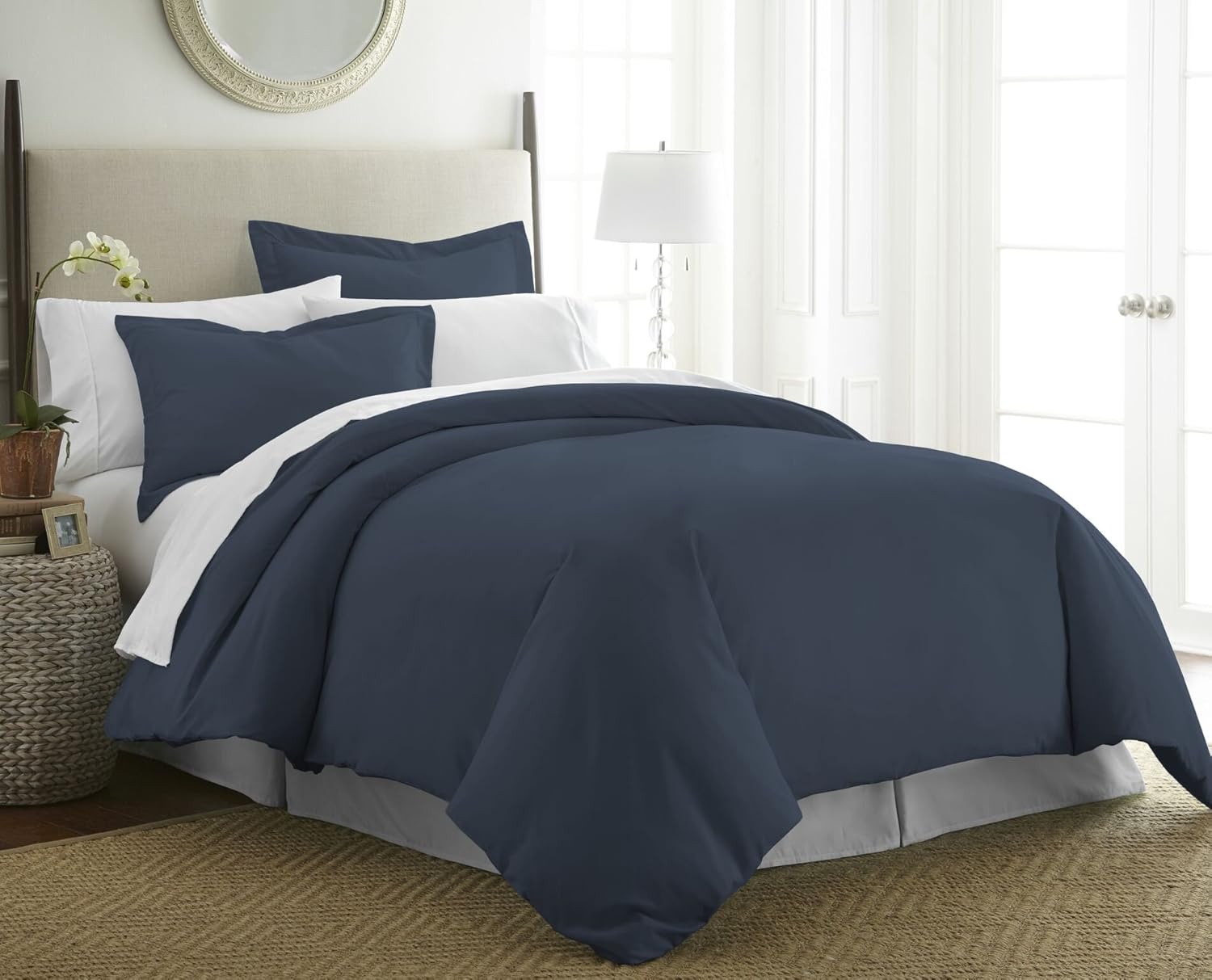 ienjoy Home IEH Navy 3 Piece Home Collection Premium Luxury Double Brushed Duvet Cover Set, Twin XL D13 - Twin Gold