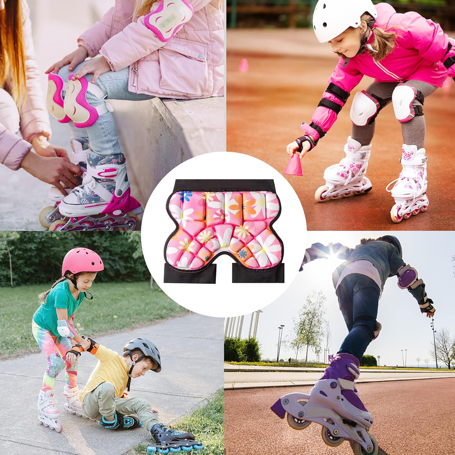 Butt Pads for Skating, 25 mm Thick Bum Protector for Kids (3-7 Years Old) Lightweight, Anti Slip Snowboard Padded Pants, Hip Pads for Ice Skating Ski Skiing Skateboarding Cycling - Open Box