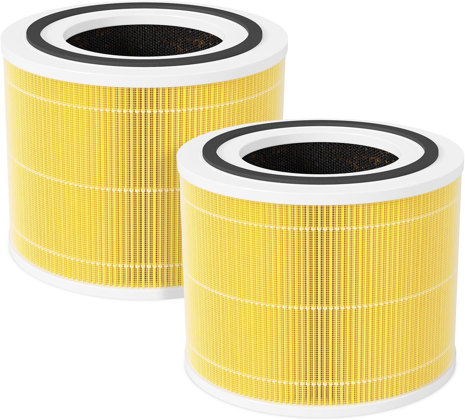 Future Way Core 300 Replacement Filter for LEVOIT Core 300 & 300S Air Purifier, 3-Stage H13 True HEPA Filter for Common Airborne Substance Removal, Replace Core 300-RF, Yellow, 2-Pack - Open Box