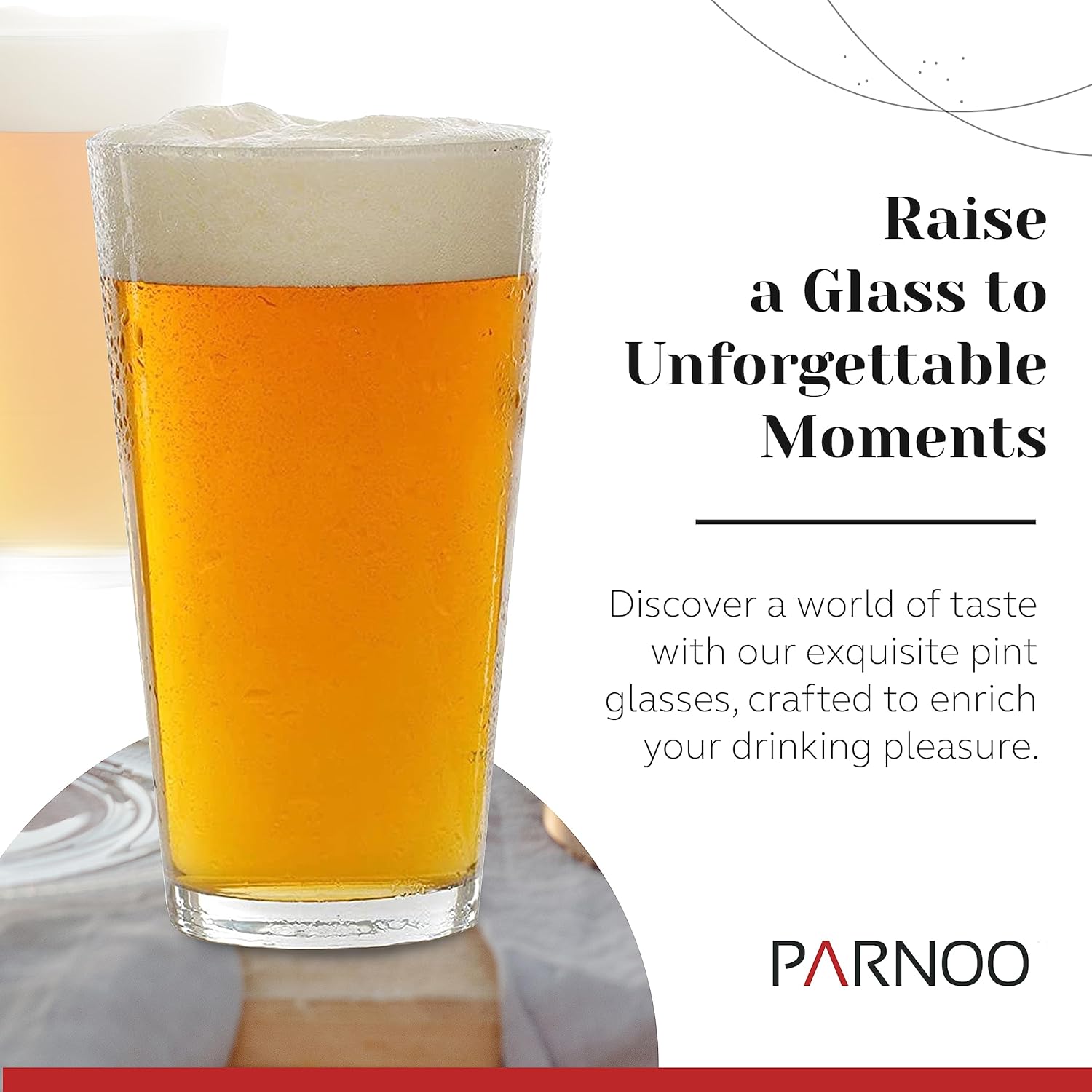 Pint Glasses Set of 6 - 16 oz Drinking Glasses Made for Cold Beverages - 16 oz Mixing Glass & Highball Set of 6 for Homes, Pubs & More - Freezer & Dishwasher-Friendly Cocktail Glasses  - Open Box