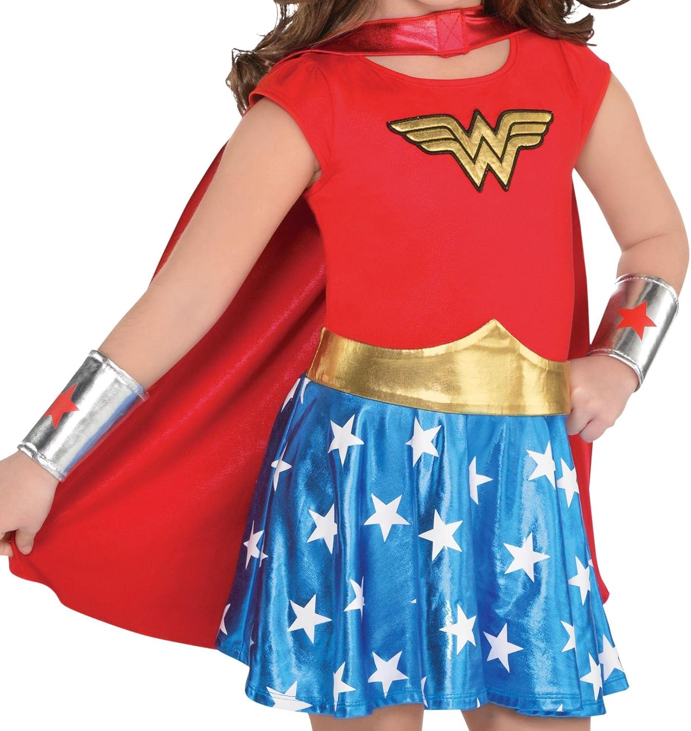 Suit Yourself Wonder Woman Halloween Costume for Girls, Size 2T, Includes Dress, Cape, Headband, Gauntlets and More