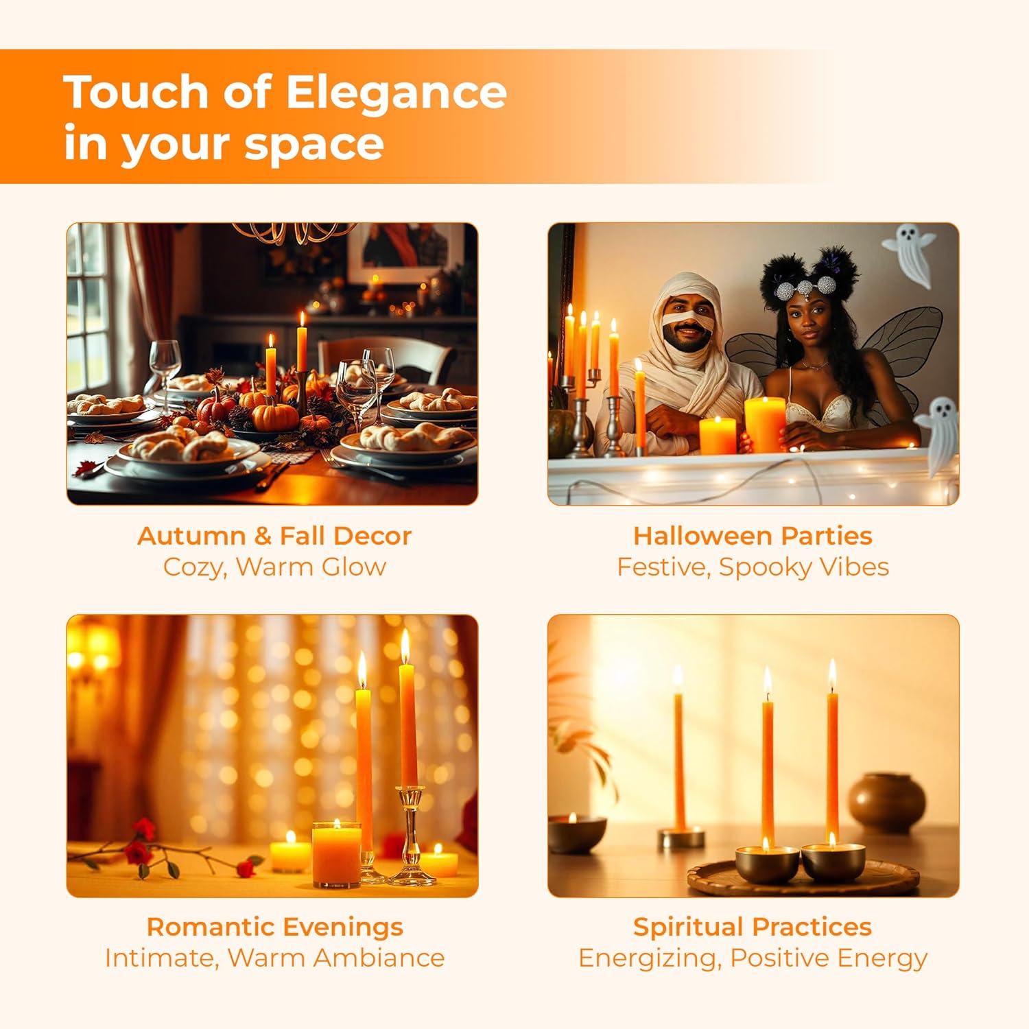 Spell Candles (Set of 20, Orange) - Open Box
