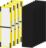 3 Pack FLT4825 HEPA Filter B Replacement for AC4825, AC4300, AC4900, AC4825DLX, AC4850, CDAP4500 & AP2200, 3 True HEPA Filters & 6 Activated Carbon Pre-Filters, HEPA Pure Version, Yellow - Open Box