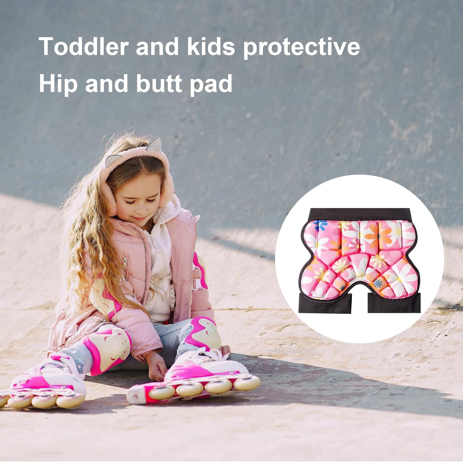 Butt Pads for Skating, 25 mm Thick Bum Protector for Kids (3-7 Years Old) Lightweight, Anti Slip Snowboard Padded Pants, Hip Pads for Ice Skating Ski Skiing Skateboarding Cycling - Open Box