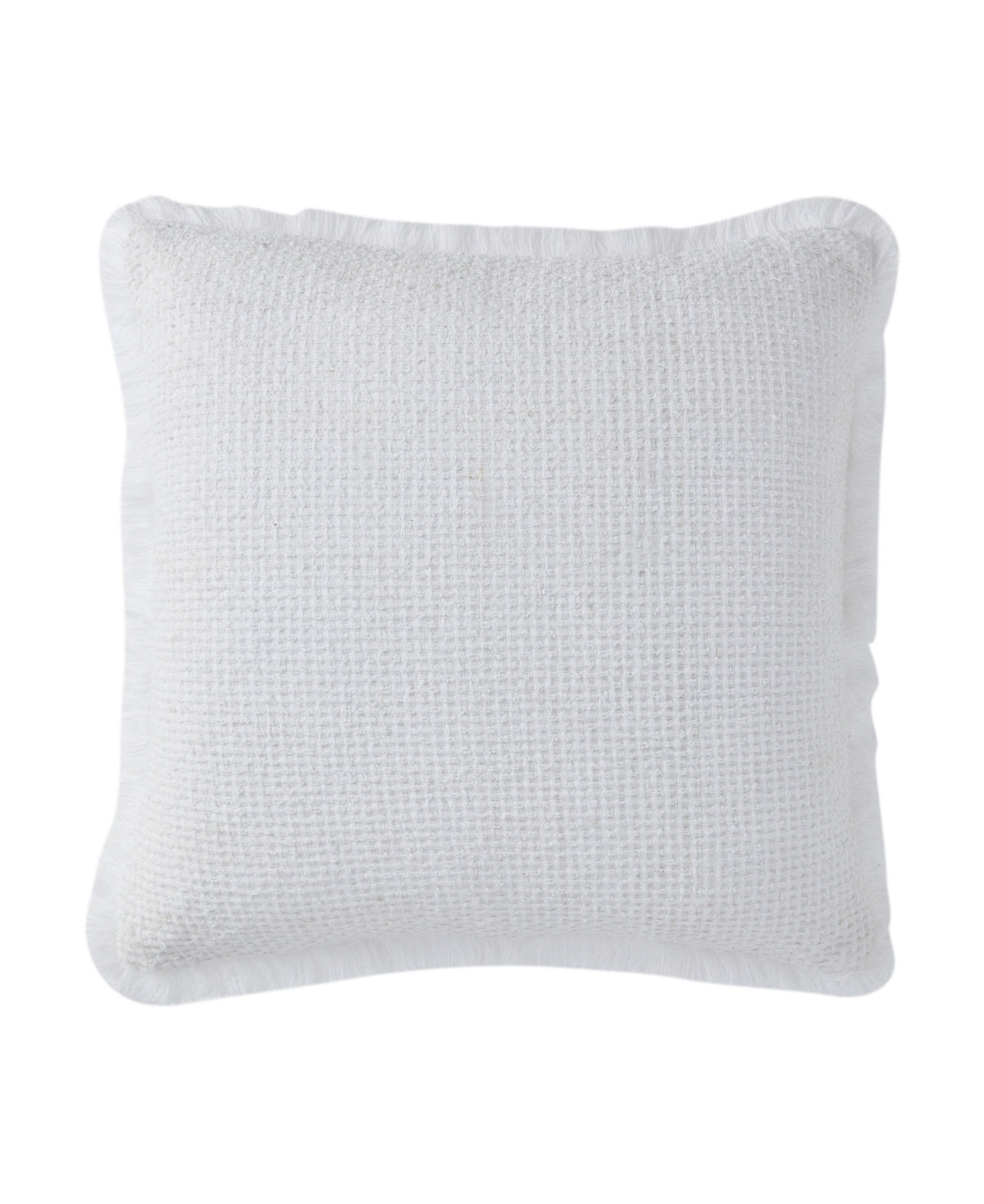 Vcny Home Woven Fringe Square Decorative Pillow, 20" X 20" - Bright White