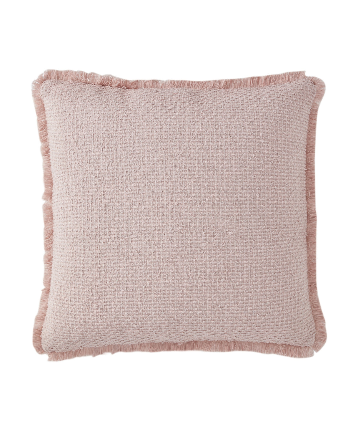 Vcny Home Woven Fringe Square Decorative Pillow, 20" X 20" - Rose Smoke