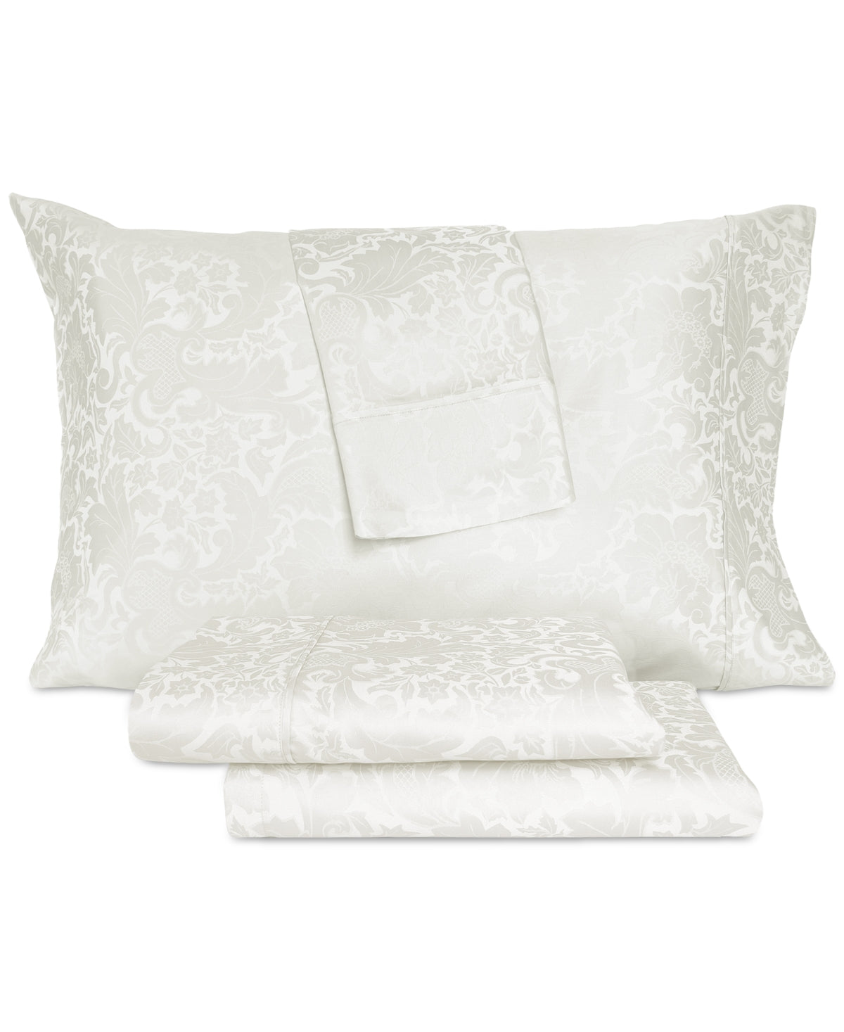 Closeout! Art of the Weave Jacobean Floral 1000 Thread Count Cotton Sateen Blend 4-Pc. Sheet Set, Queen - White