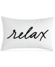 Relax Decorative Pillow, 12" x 18", Created for Macy's - White - Rectangle Decorative Pillow