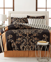 Fairfield Square Collection Sabrina Reversible 8 Pc. Comforter Sets, Exclusively at Macy’s - Gold - Full
