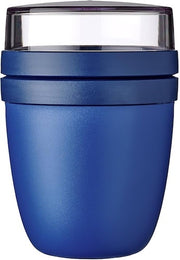 Mepal Overnight Oats jar - Practical Yoghurt Cup & Muesli Cup - Separate Compartments for Yoghurt & Muesli - Suitable for Freezer, Microwave & Dishwasher - 500 ml + 200 ml - Blue