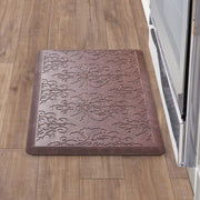 Chef Gear - Anti-Fatigue Wellness Kitchen Mat - Marni Design - Cushioned Comfort Chef Mat - Faux Leather - Cooking & Standing Relief -Skid-Resistant - Measures 17.5"x32" - Red