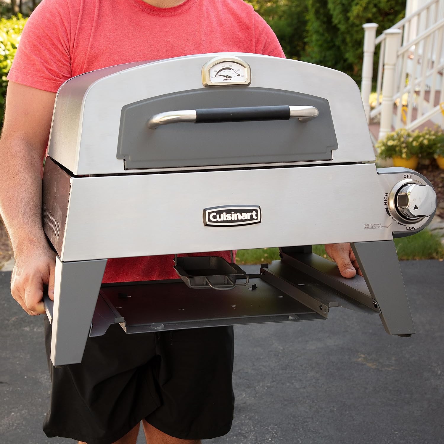 Cuisinart CGG-403 Pizza Oven 3-in-1 Grill, Griddle, Stainless Steel