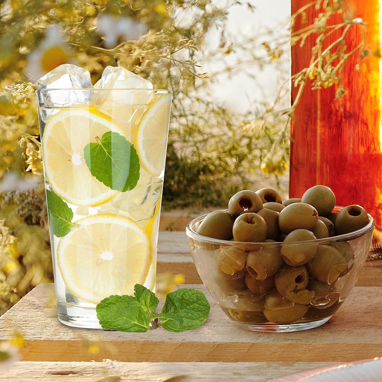Pint Glasses Set of 6 - 16 oz Drinking Glasses Made for Cold Beverages - 16 oz Mixing Glass & Highball Set of 6 for Homes, Pubs & More - Freezer & Dishwasher-Friendly Cocktail Glasses  - Open Box