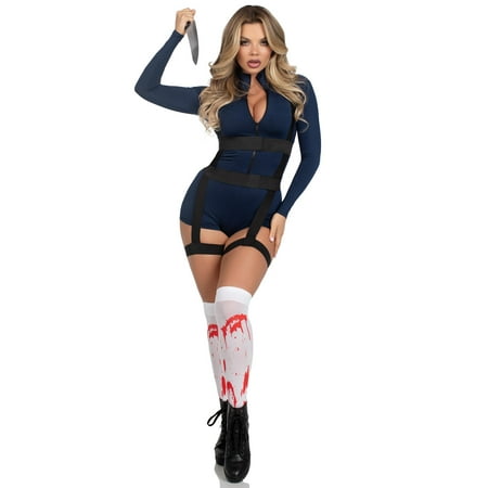 Leg Avenue Women's Vibe Killer Halloween Costume, Blue, Medium