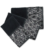 Popular Bath Sinatra Cotton 3-Pc. Sequin Towel Set  - Black - 3 Piece Set
