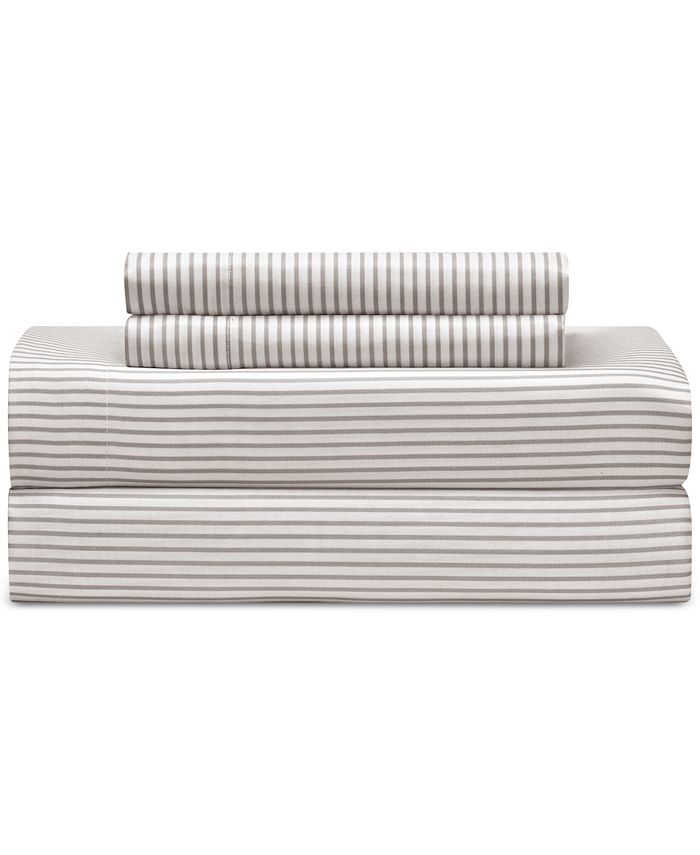 Austin Stripe/Solid Reversible 8 Pc. Comforter Set, Exclusively at Macy s - Tan/Beige - Full