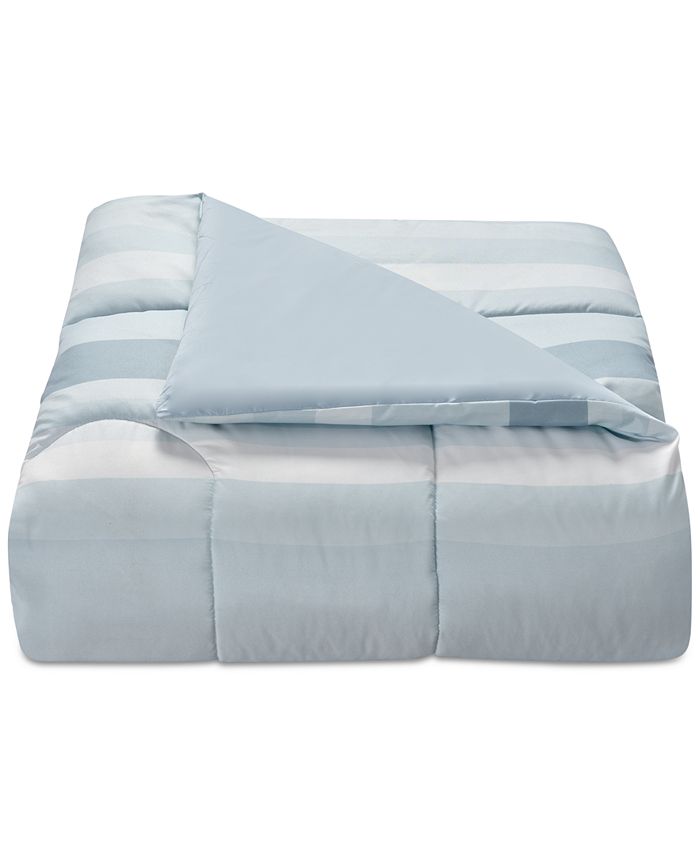 Austin Stripe/Solid Reversible 8 Pc. Comforter Set, Exclusively at Macy’s - Green - California King