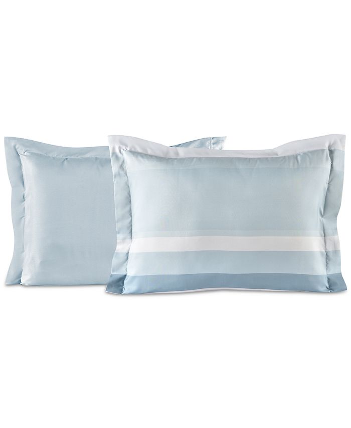 Austin Stripe/Solid Reversible 8 Pc. Comforter Set, Exclusively at Macy’s - Green - California King