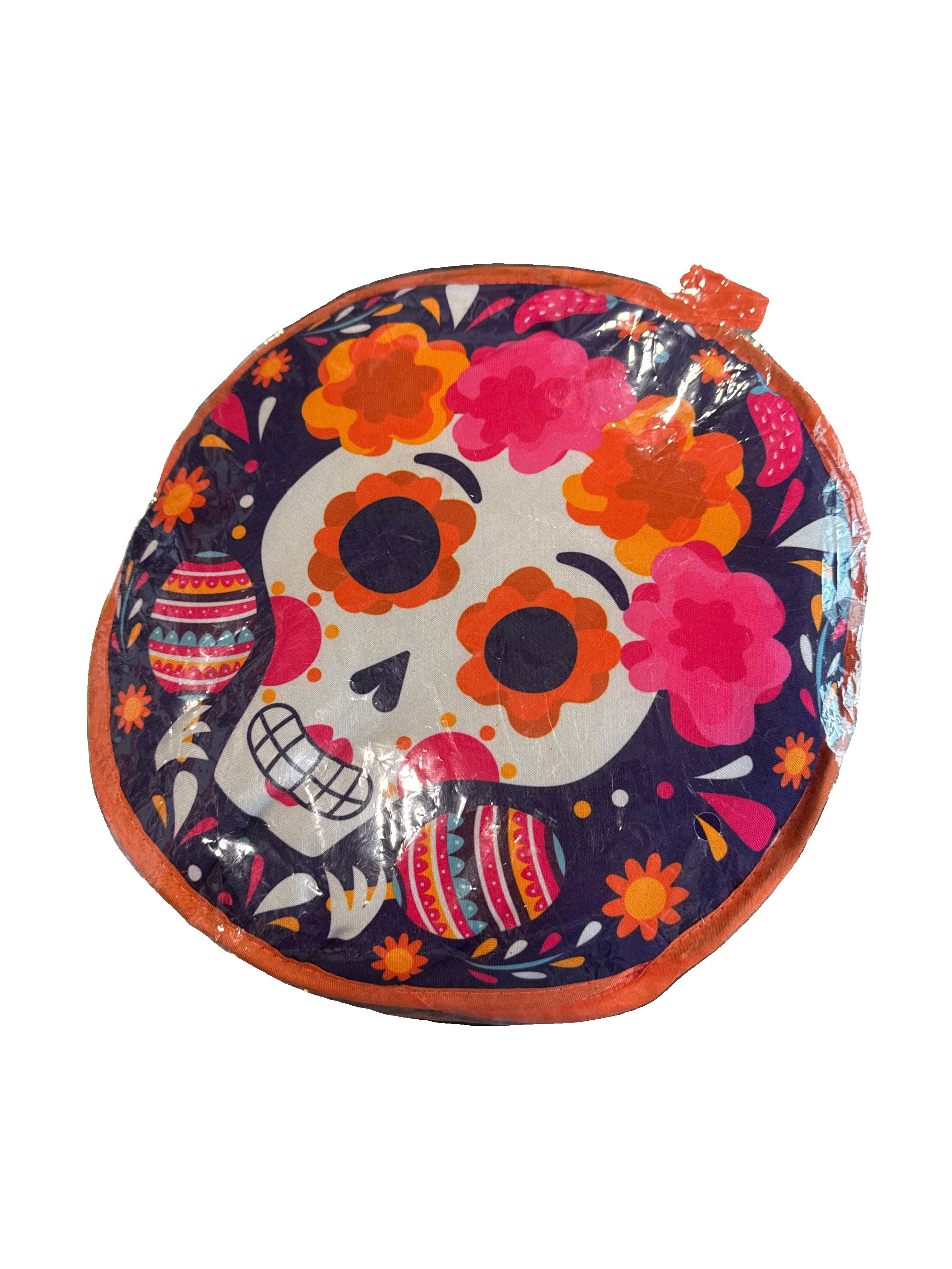 Tortilla Warmer - Day of the Dead Theme and Halloween - purple