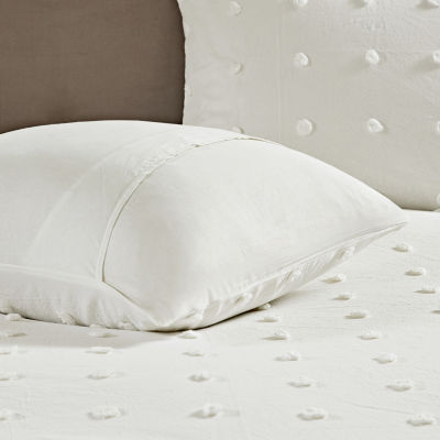 Intelligent Design Maize Cotton Jacquard Duvet Cover Set with Euro Shams and Throw Pillows