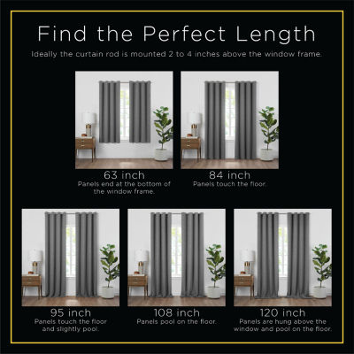 Eclipse Nora Geometric Embroidery Rod Pocket Back Tab Blackout Single Curtain Panel