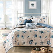 Madison Park Nantucket Coastal Quilt Set With Throw Pillows