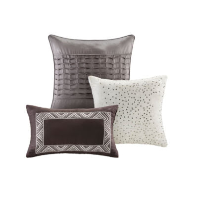 Madison Park Melody 6-Pc Reversible Jacquard Quilt Set With Throw Pillows