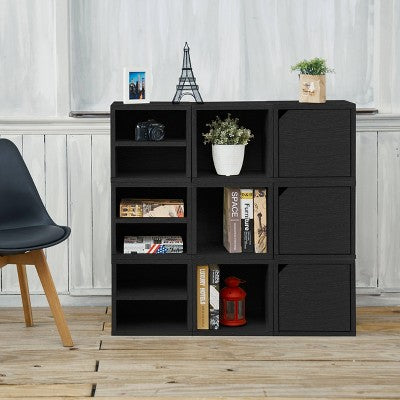 Way Basics Eco Stackable Connect Door Cube Modular Cubby Organizer Storage System Black - Open Box