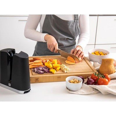 ZWILLING V-Edge Professional Knife Sharpener, for both Western and Japanese Blades, Black