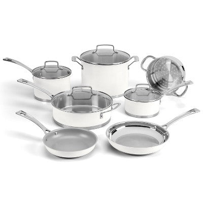 Cuisinart Matte 6qt Stainless Steel Stockpot with Cover MW8966-22 - White