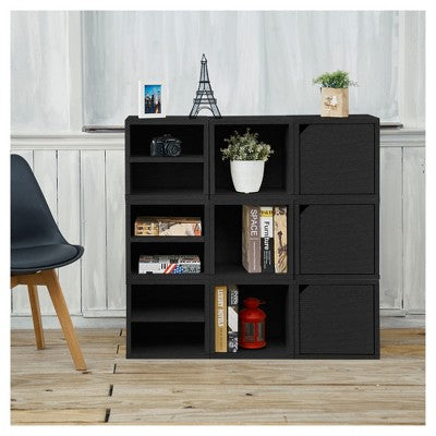 Way Basics Eco Stackable Connect Door Cube Modular Cubby Organizer Storage System Black - Open Box