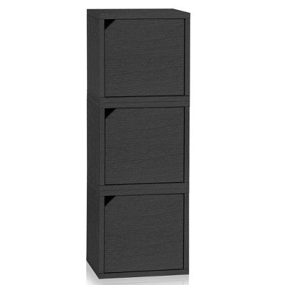 Way Basics Eco Stackable Connect Door Cube Modular Cubby Organizer Storage System Black - Open Box