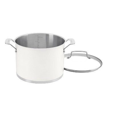Cuisinart Matte 6qt Stainless Steel Stockpot with Cover MW8966-22 - White