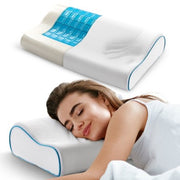 Cheer Collection Contour Memory Foam Cooling Gel Pillow with Washable Cover (24" x 16" x 5")