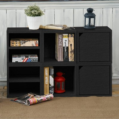Way Basics Eco Stackable Connect Door Cube Modular Cubby Organizer Storage System Black - Open Box