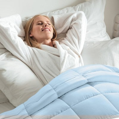 Cheer Collection Down Alternative Hypoallergenic Comforter - Light Blue (King)