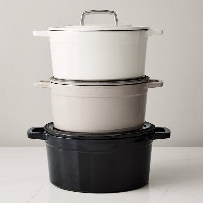 Martha Stewart 7qt Enameled Cast Iron Dutch Oven with Lid Cobblestone