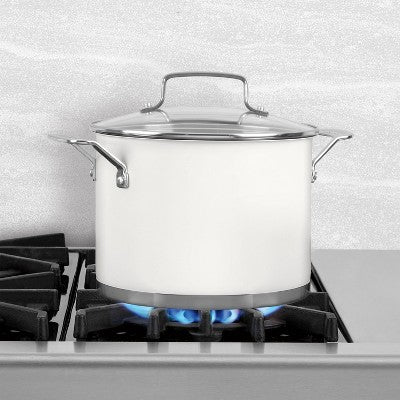 Cuisinart Matte 6qt Stainless Steel Stockpot with Cover MW8966-22 - White