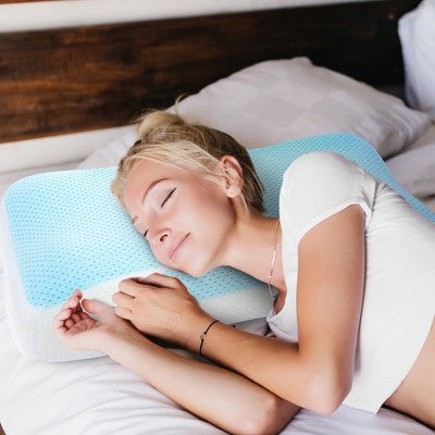 Cheer Collection Cooling Gel Memory Foam Pillow with Washable Cover - White