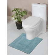 Classy 100% Cotton Bath Rugs Set, 20 in. x20 in. Contour, Aqua