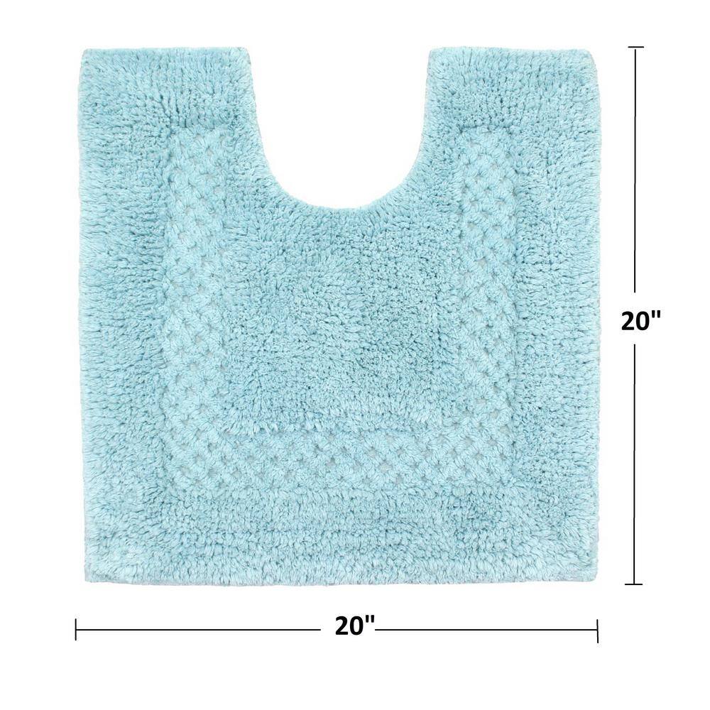 Classy 100% Cotton Bath Rugs Set, 20 in. x20 in. Contour, Aqua