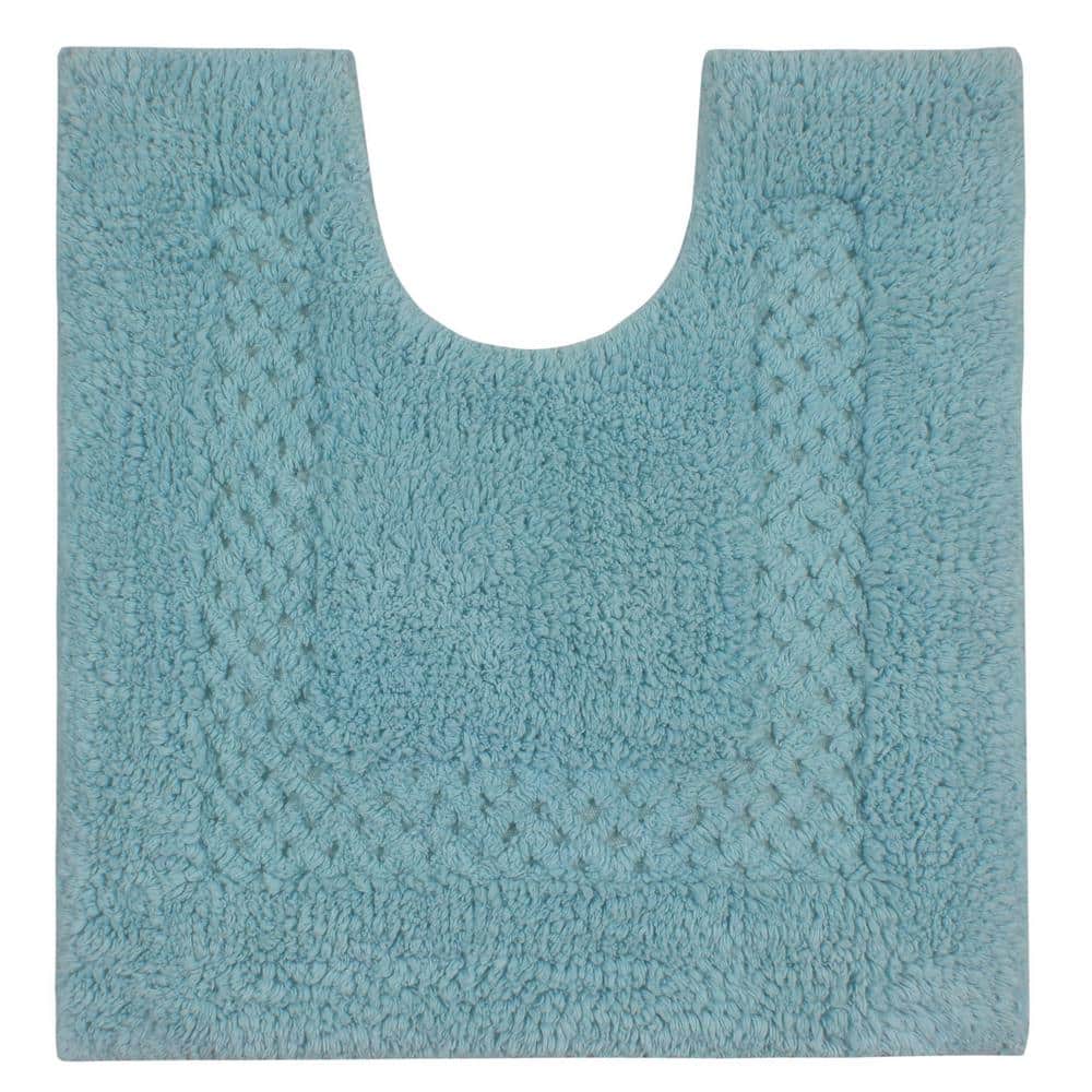 Classy 100% Cotton Bath Rugs Set, 20 in. x20 in. Contour, Aqua