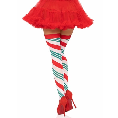 Holiday Ribbon Thigh High - Swirl