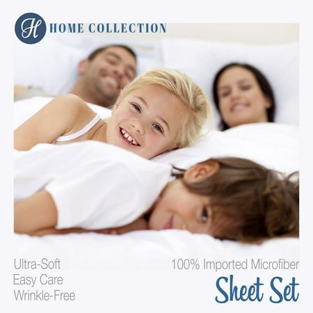 Home Collection Luxury Ultra Soft Bed Sheet Set, White, Queen