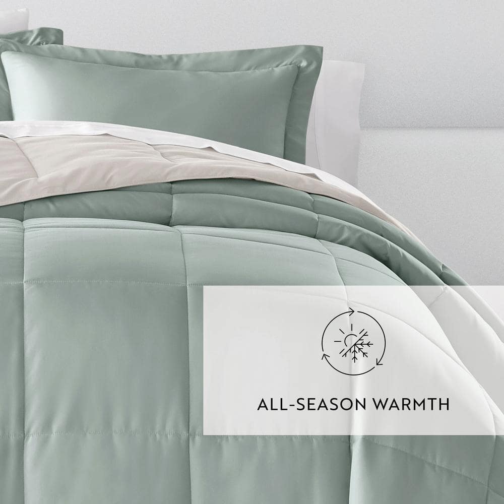 Eucalyptus and Natural Microfiber Down Alternative Twin/Twin XL Reversible Comforter Set